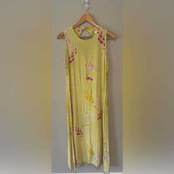 Barbara Lesser Dresses & Skirts - VINTAGE BARBARA LESSER 90s Y2K Sleeveless Rayon Green Floral Dress Made in USA M